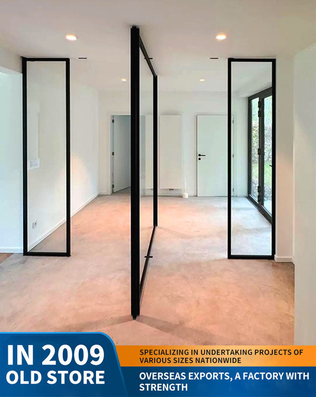 360-degree revolving door, central-axis glass door, meeting room and study partition