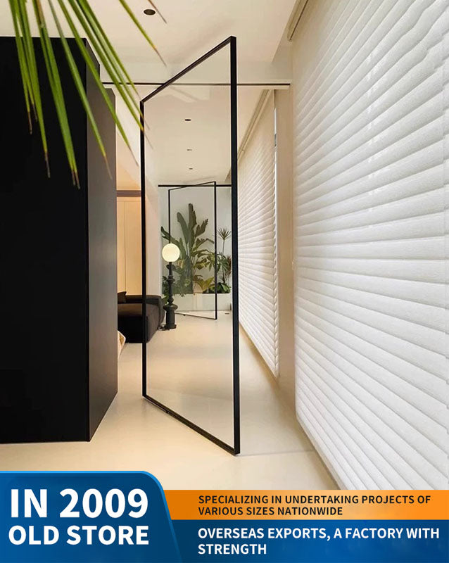 360-degree revolving door, central-axis glass door, meeting room and study partition