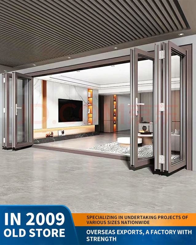 68 series heavy-duty folding door: sunroom anti-pinch aluminum alloy waterproof door