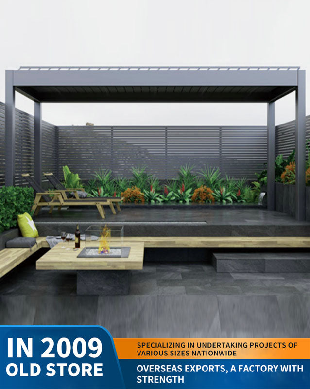 aluminum alloy pavilion, courtyard outdoor sunshade and rain shelter