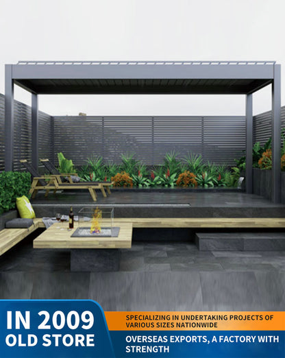 aluminum alloy pavilion, courtyard outdoor sunshade and rain shelter