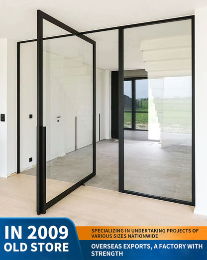 360-degree revolving door, central-axis glass door, meeting room and study partition