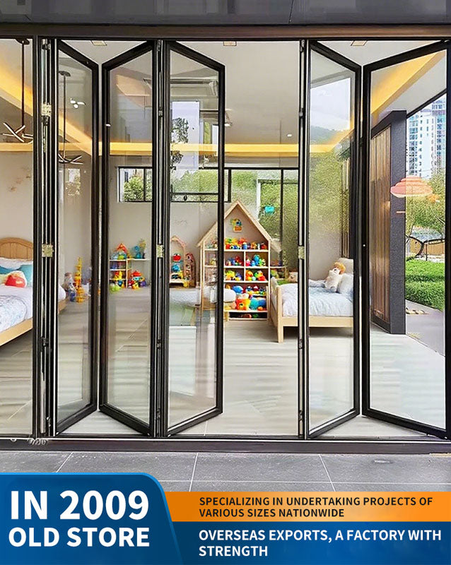 68 series heavy-duty folding door: sunroom anti-pinch aluminum alloy waterproof door