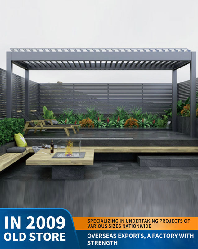 aluminum alloy pavilion, courtyard outdoor sunshade and rain shelter