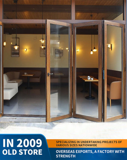 75 series heavy-duty folding door: car wash, garage tempered glass folding door