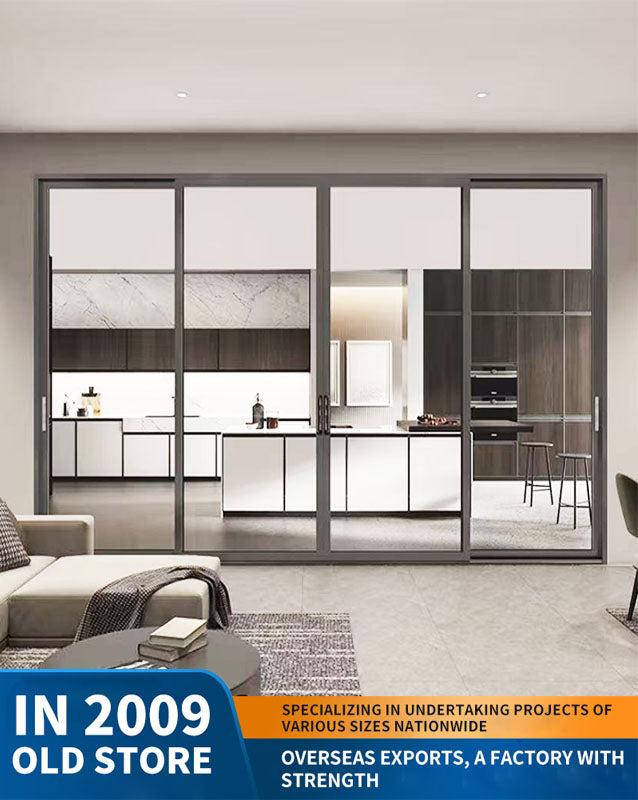 narrow-frame sliding door: kitchen and balcony glass door partition