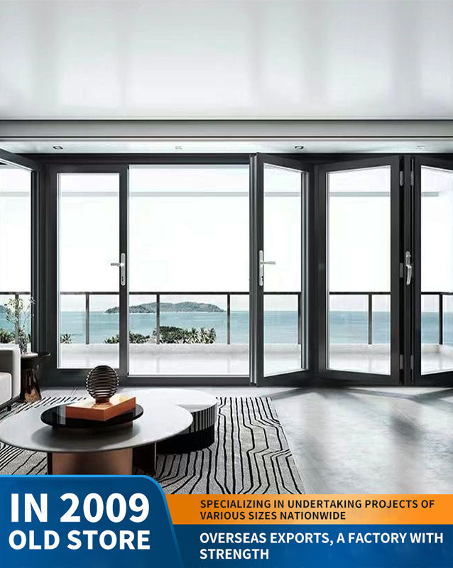 75 series heavy-duty folding door: car wash, garage tempered glass folding door