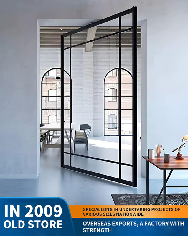 360-degree revolving door, central-axis glass door, meeting room and study partition