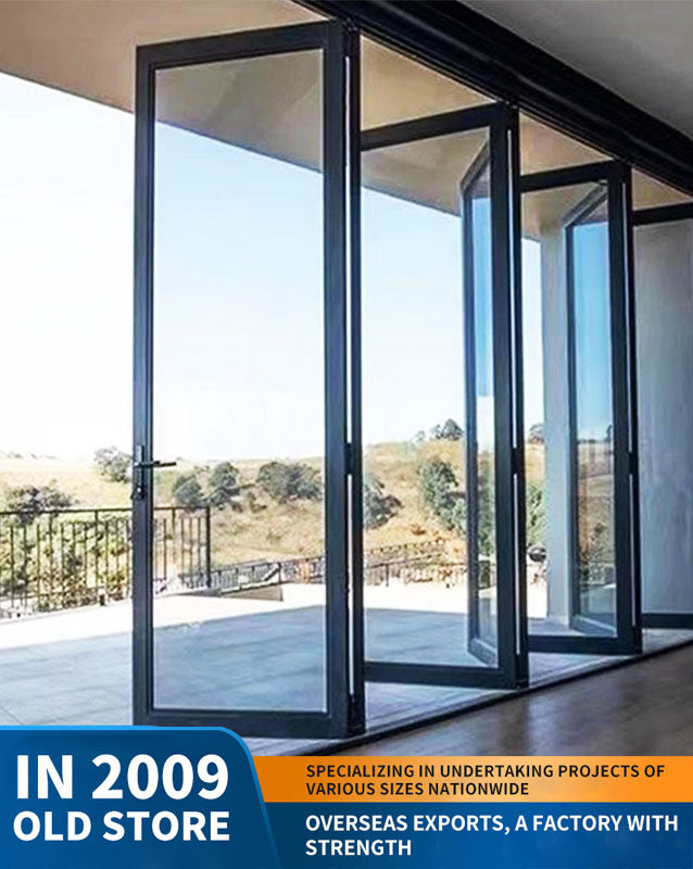 75 series heavy-duty folding door: car wash, garage tempered glass folding door