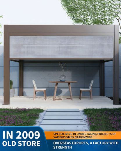 aluminum alloy pavilion, courtyard outdoor sunshade and rain shelter