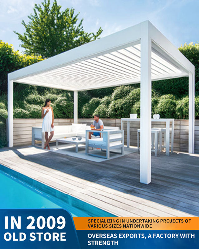 aluminum alloy pavilion, courtyard outdoor sunshade and rain shelter