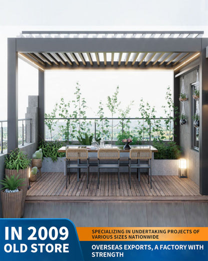 aluminum alloy pavilion, courtyard outdoor sunshade and rain shelter