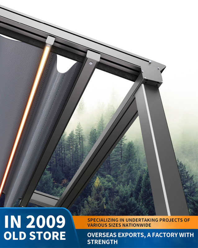 aluminum alloy pavilion, courtyard outdoor sunshade and rain shelter