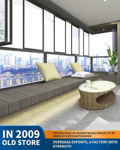 100 series double-folding window: aluminum alloy enclosed balcony