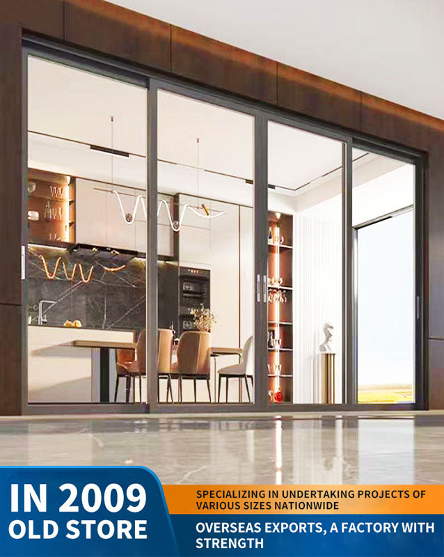 narrow-frame sliding door: kitchen and balcony glass door partition