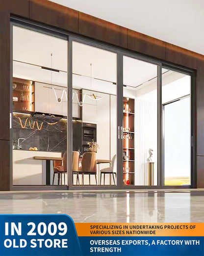 narrow-frame sliding door: kitchen and balcony glass door partition