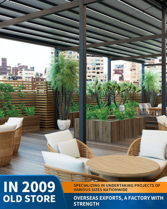 aluminum alloy pavilion, courtyard outdoor sunshade and rain shelter