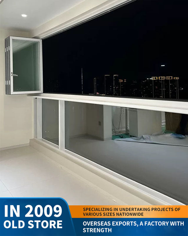 100 series double-folding window: aluminum alloy enclosed balcony