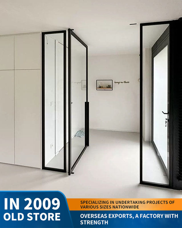 360-degree revolving door, central-axis glass door, meeting room and study partition