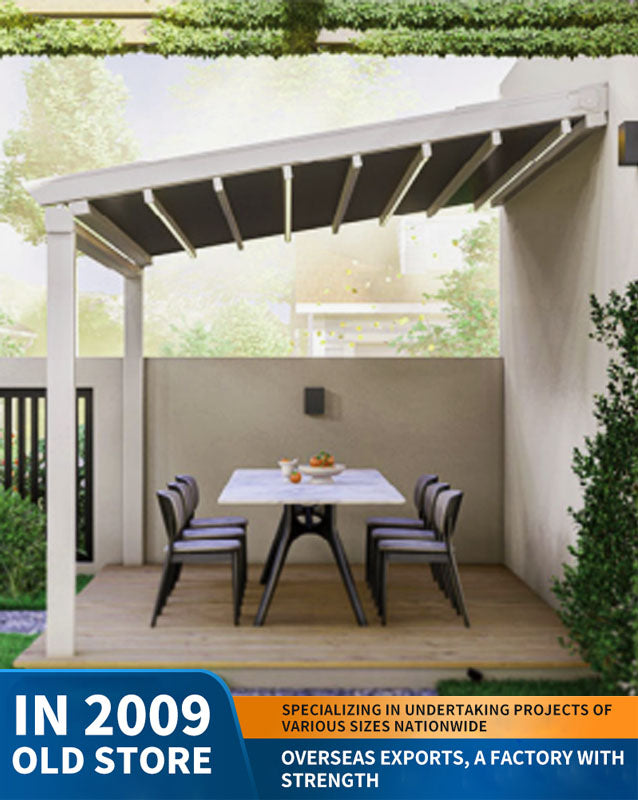 aluminum alloy pavilion, courtyard outdoor sunshade and rain shelter
