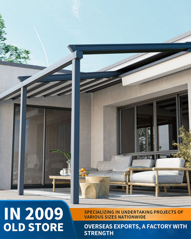 aluminum alloy pavilion, courtyard outdoor sunshade and rain shelter