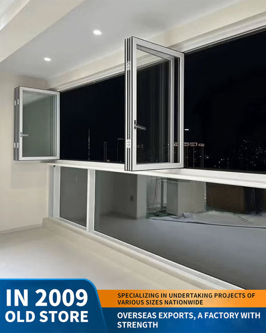 100 series double-folding window: aluminum alloy enclosed balcony
