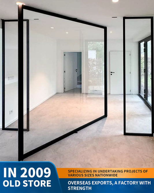 360-degree revolving door, central-axis glass door, meeting room and study partition