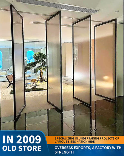 360-degree revolving door, central-axis glass door, meeting room and study partition