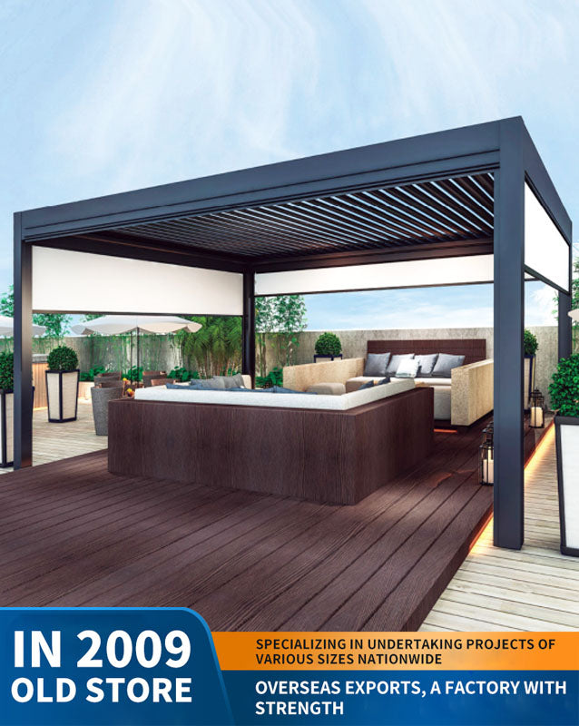 aluminum alloy pavilion, courtyard outdoor sunshade and rain shelter