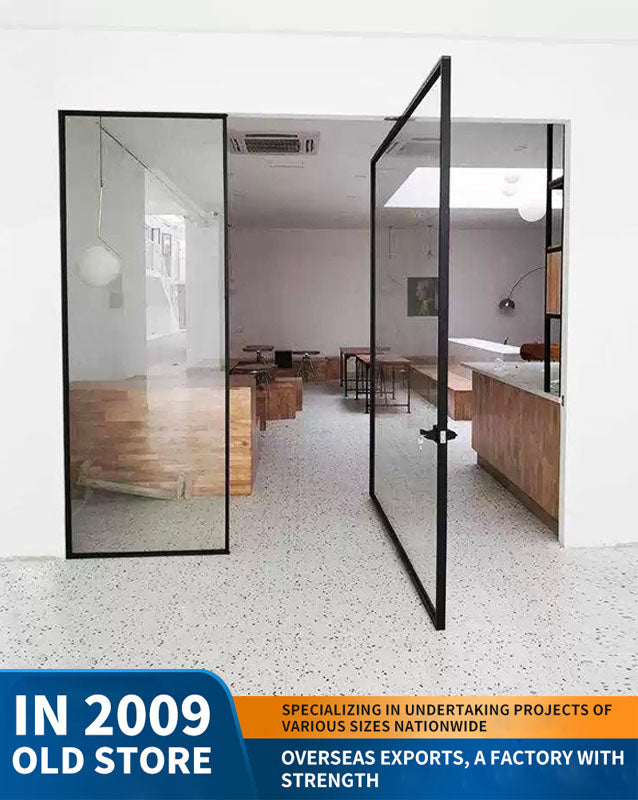 360-degree revolving door, central-axis glass door, meeting room and study partition