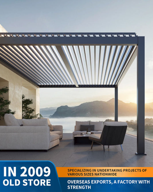 aluminum alloy pavilion, courtyard outdoor sunshade and rain shelter