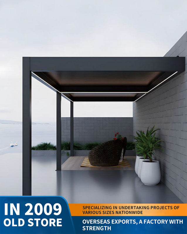 aluminum alloy pavilion, courtyard outdoor sunshade and rain shelter