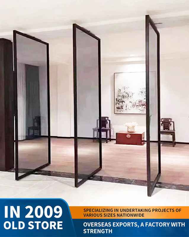 360-degree revolving door, central-axis glass door, meeting room and study partition