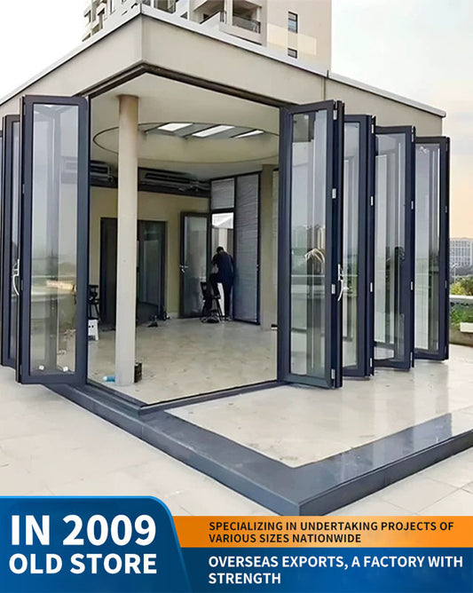 68 series heavy-duty folding door: sunroom anti-pinch aluminum alloy waterproof door