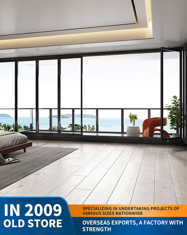 100 series double-folding window: aluminum alloy enclosed balcony