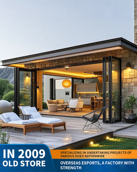 75 series heavy-duty folding door: car wash, garage tempered glass folding door