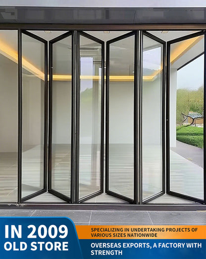 68 series heavy-duty folding door: sunroom anti-pinch aluminum alloy waterproof door