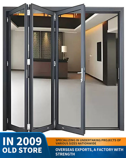 75 series heavy-duty folding door: car wash, garage tempered glass folding door