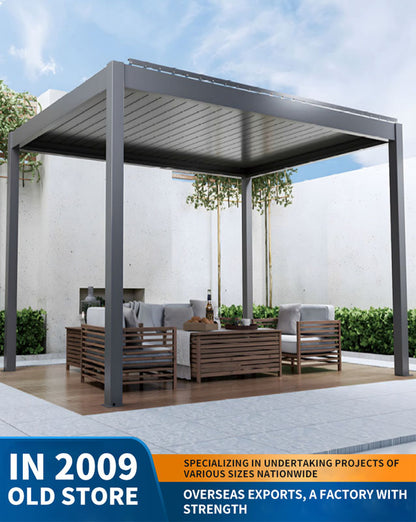 aluminum alloy pavilion, courtyard outdoor sunshade and rain shelter