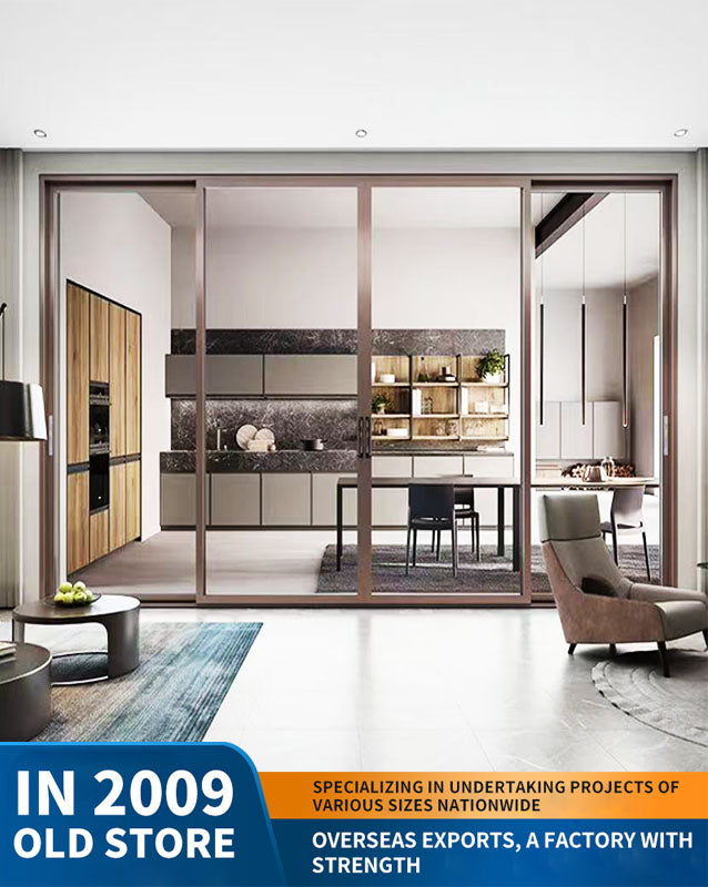 narrow-frame sliding door: kitchen and balcony glass door partition