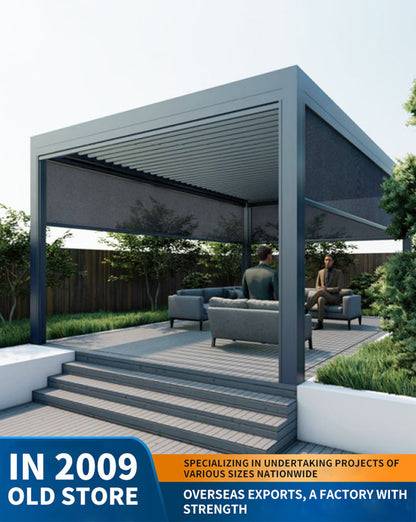 aluminum alloy pavilion, courtyard outdoor sunshade and rain shelter
