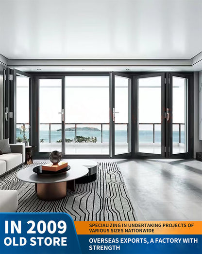 68 series heavy-duty folding door: sunroom anti-pinch aluminum alloy waterproof door