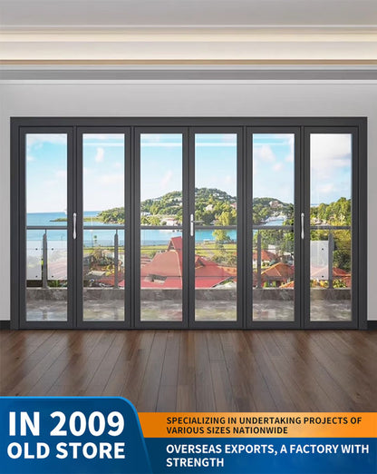 68 series heavy-duty folding door: sunroom anti-pinch aluminum alloy waterproof door