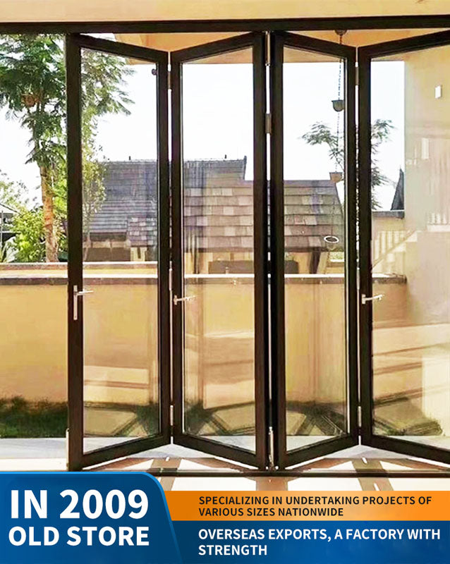 75 series heavy-duty folding door: car wash, garage tempered glass folding door