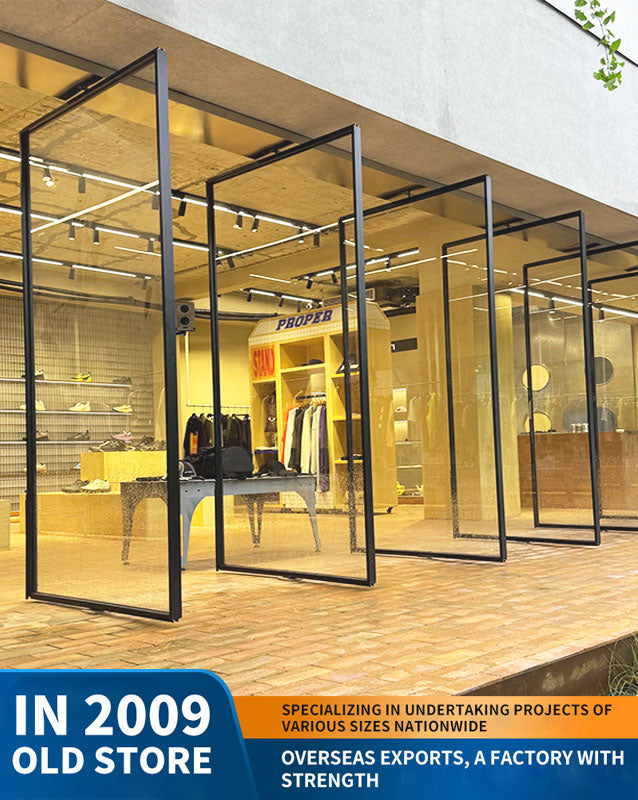 360-degree revolving door, central-axis glass door, meeting room and study partition