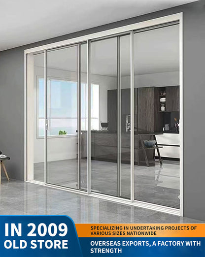 narrow-frame sliding door: kitchen and balcony glass door partition